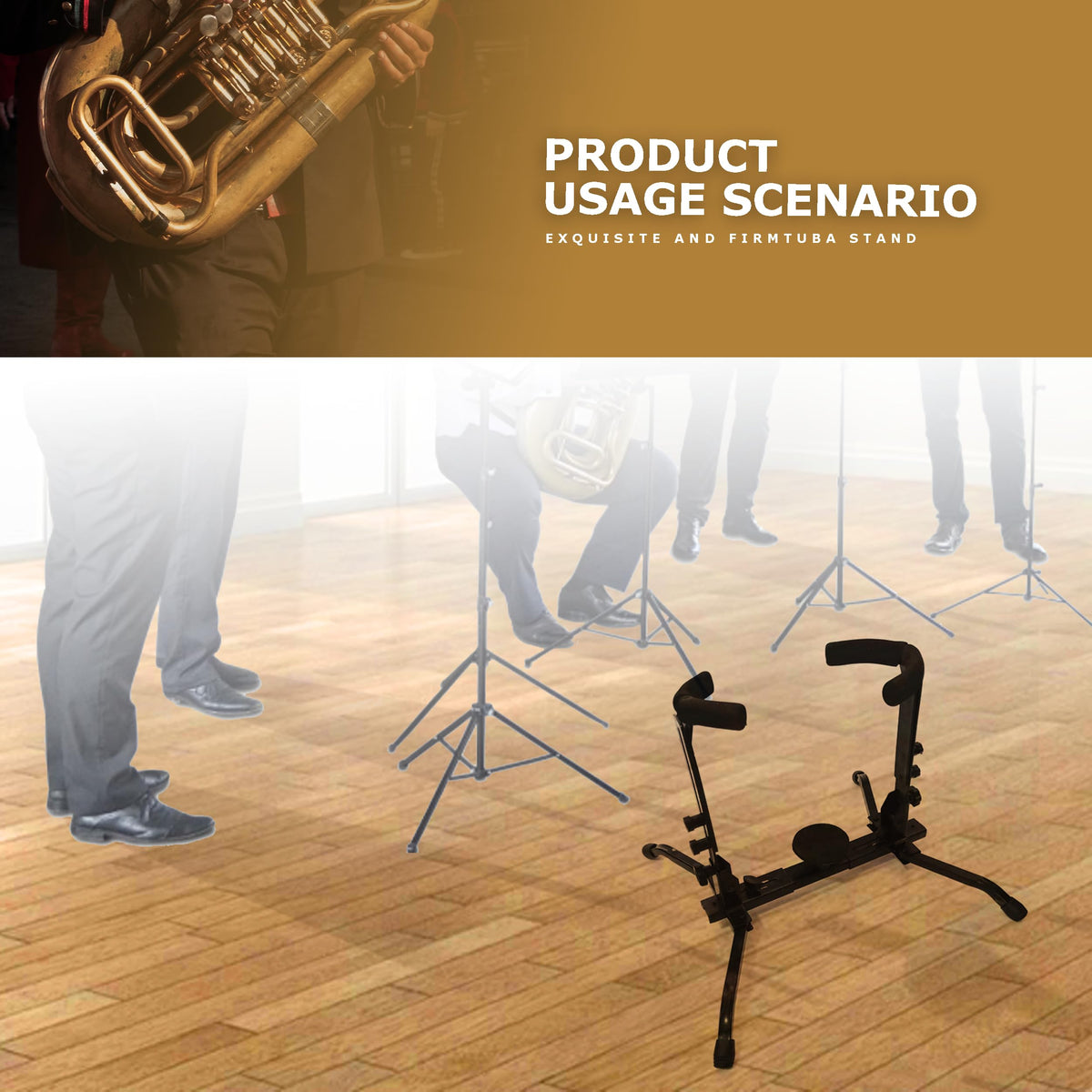 Adjustable Foldable Tuba Stand C985