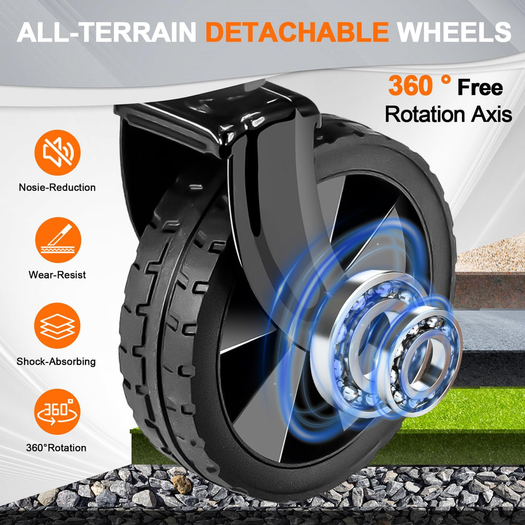 100L Collapsible Wagon Cart with All Terrain Wheels O200708