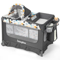 5-in-1 Pack and Play with Bassinet, Changing Table and Mat, Gray W661974
