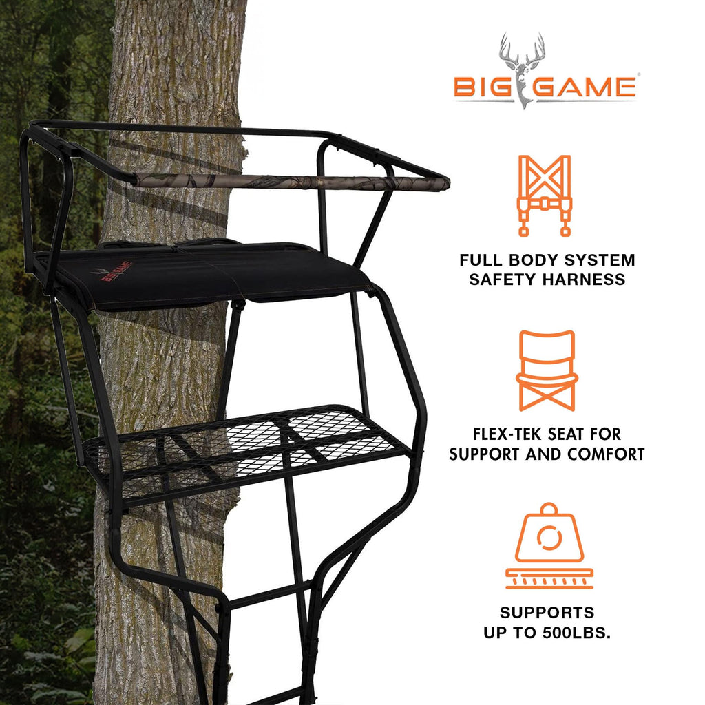 2 Person 18 Foot Tall Portable Hunting Tree Ladder Stand (2 Pack) M78776
