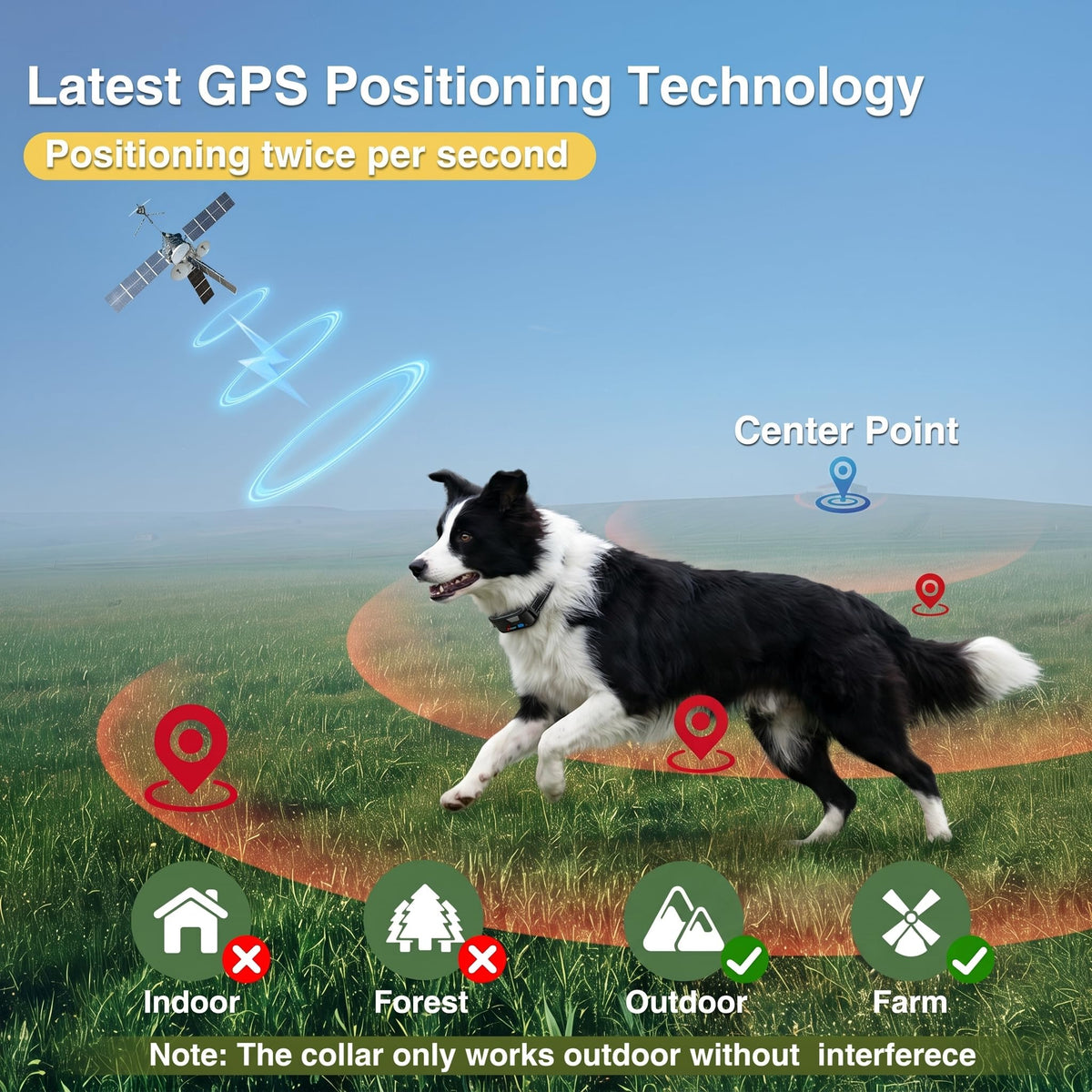 GPS Wireless Dog Fence System with 2 Collar P560136