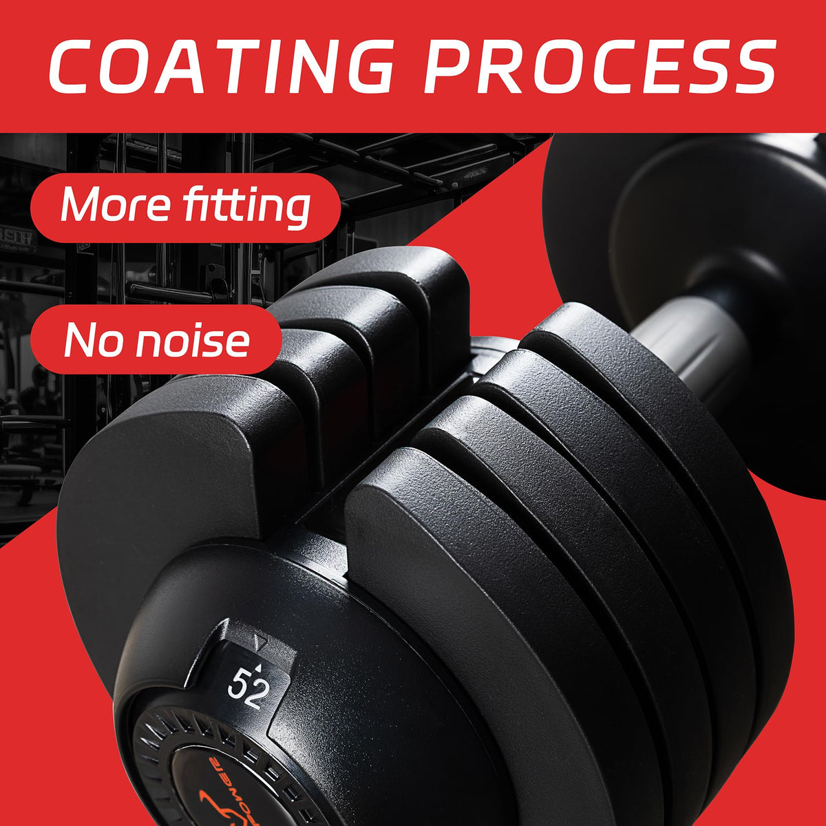 Adjustable Free Weights Dumbbells Set of 2, 52 lbs F34378