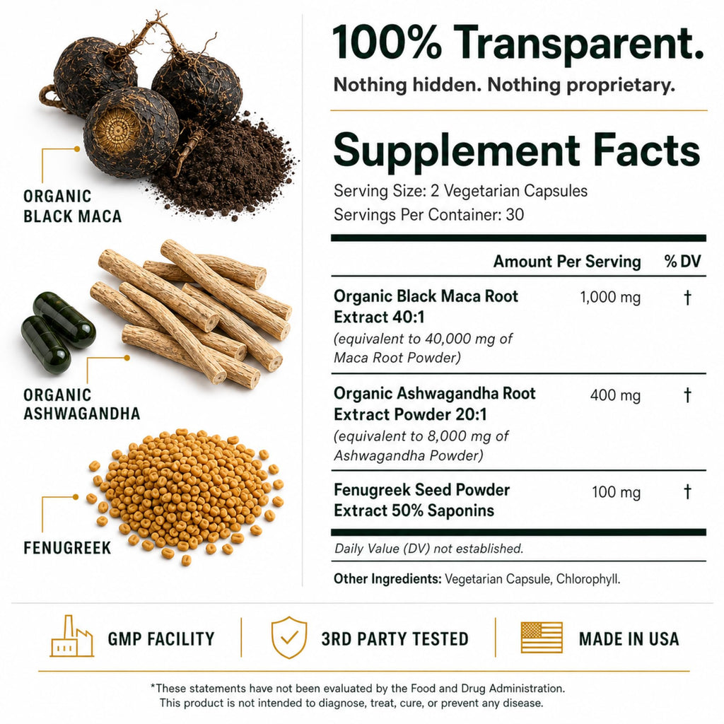 Organic Black Maca Root Capsules 60ct Z4042