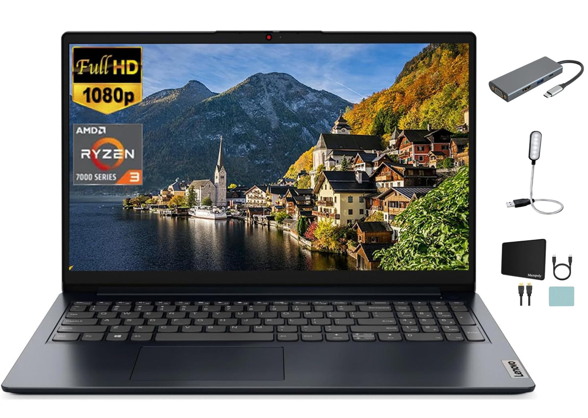 15.6" FHD Laptop, AMD Ryzen 3, 8GB RAM, 512GB SSD, Windows 11, Abyss Blue I242032