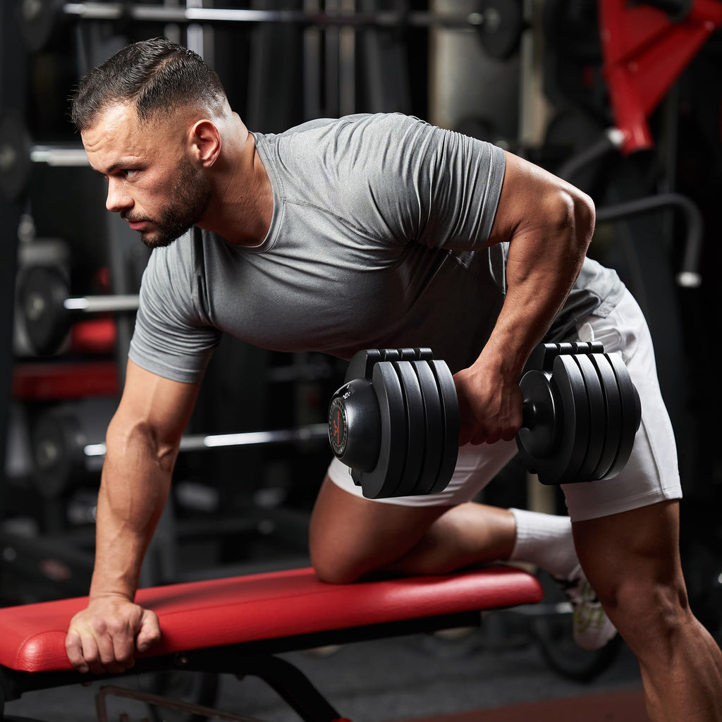 Adjustable Free Weights Dumbbells Set of 2, 52 lbs F34378
