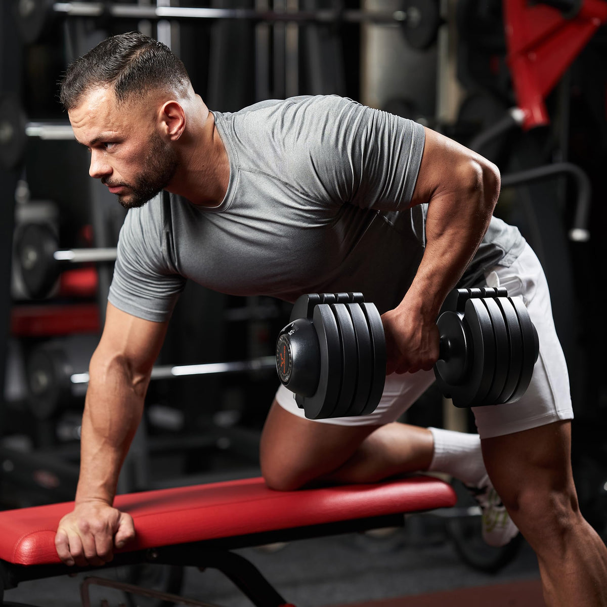 Adjustable Free Weights Dumbbells Set of 2, 52 lbs F34378
