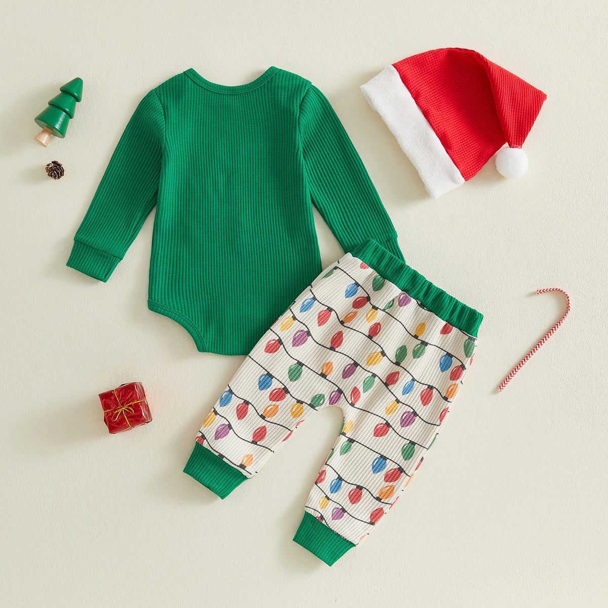 Christmas Baby Boy Outfit Romper Pants Hat Set 0-12M F208260