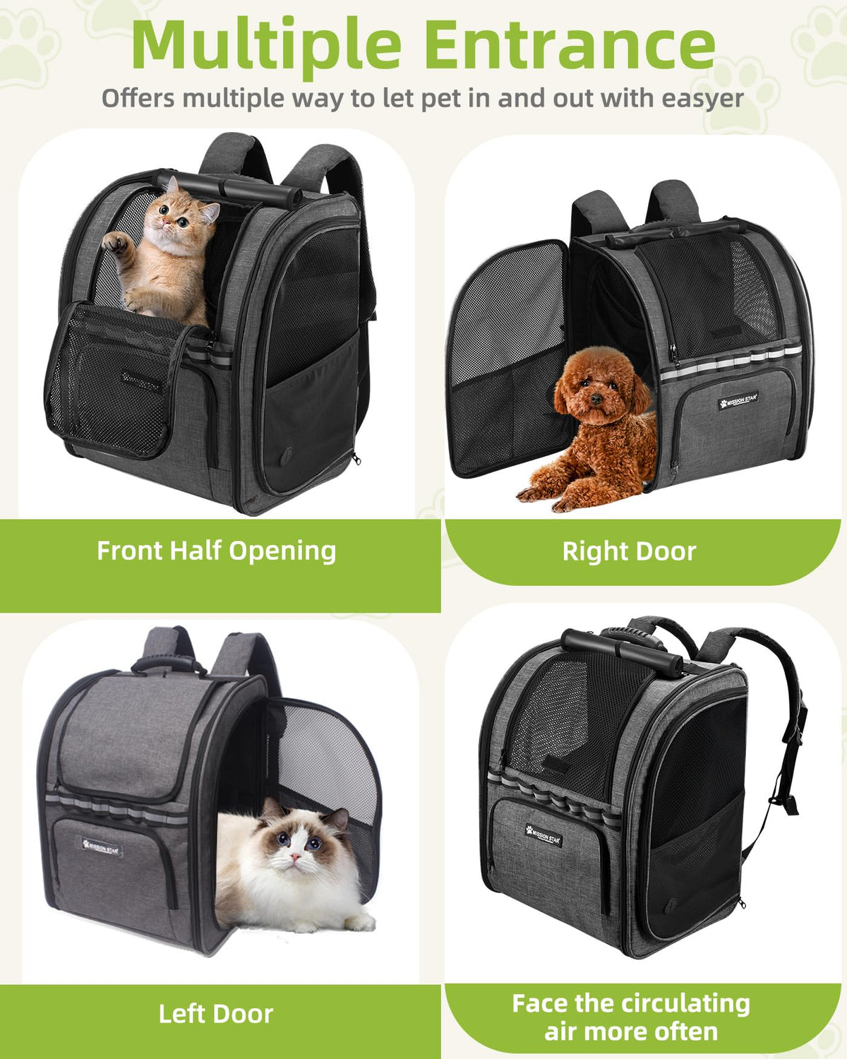 Dark Grey Breathable Mesh Cat Backpack Carrier Y141529