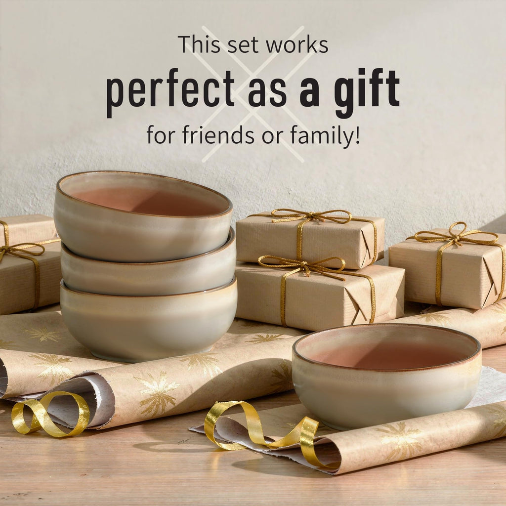 Stoneware Ceramic Cereal Bowls Set of 4, 21 oz Y777283