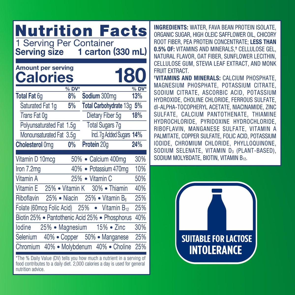 Vanilla Plant-Based Vegan Protein Nutrition Shake 12 Pack H224