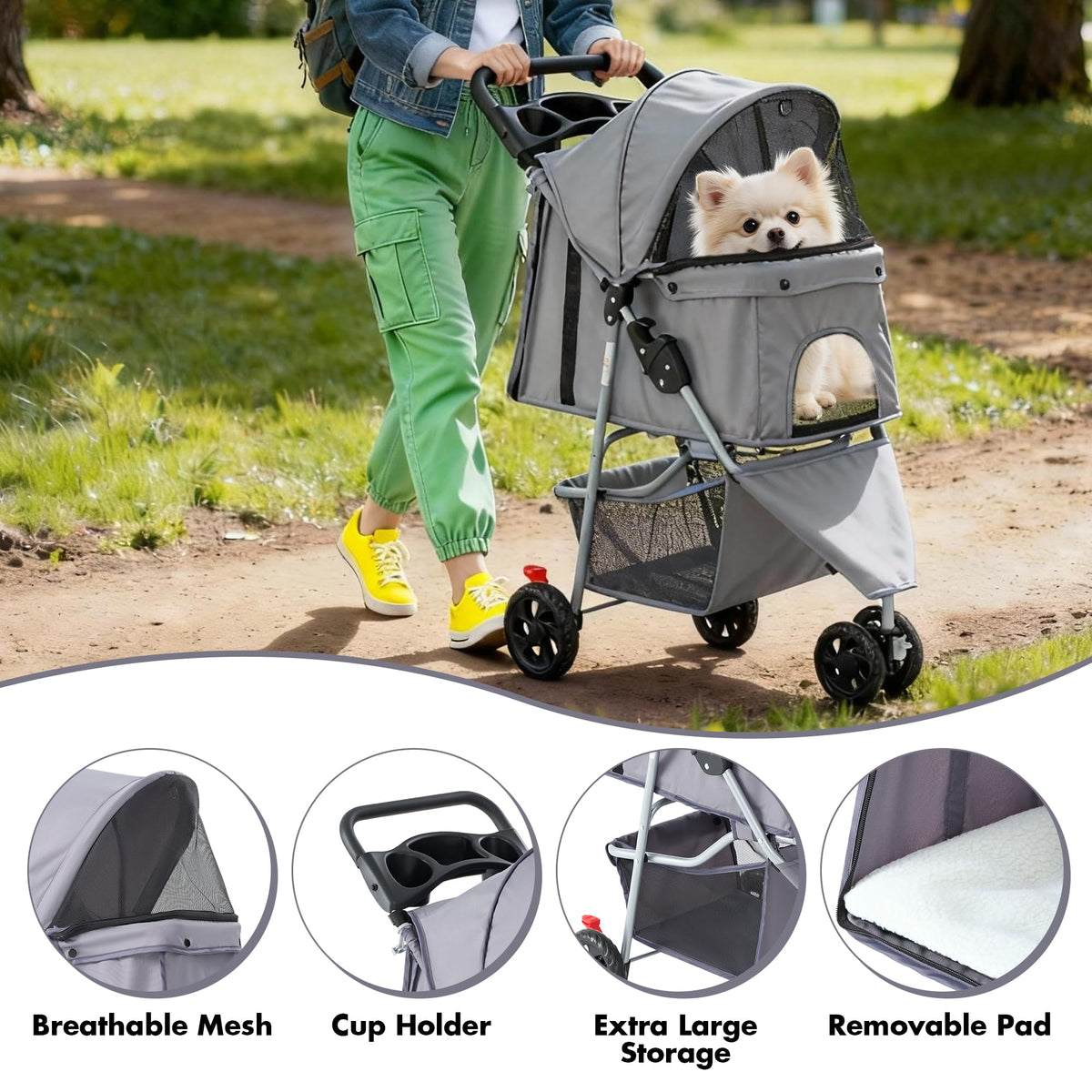 3 Wheels Pet Stroller K603767