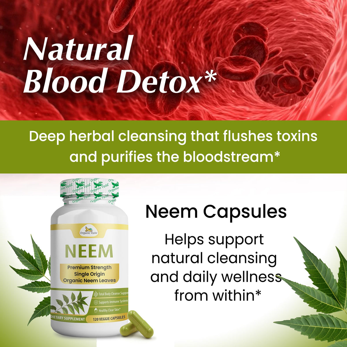 Neem Capsules 120 Vegan Capsules T7989