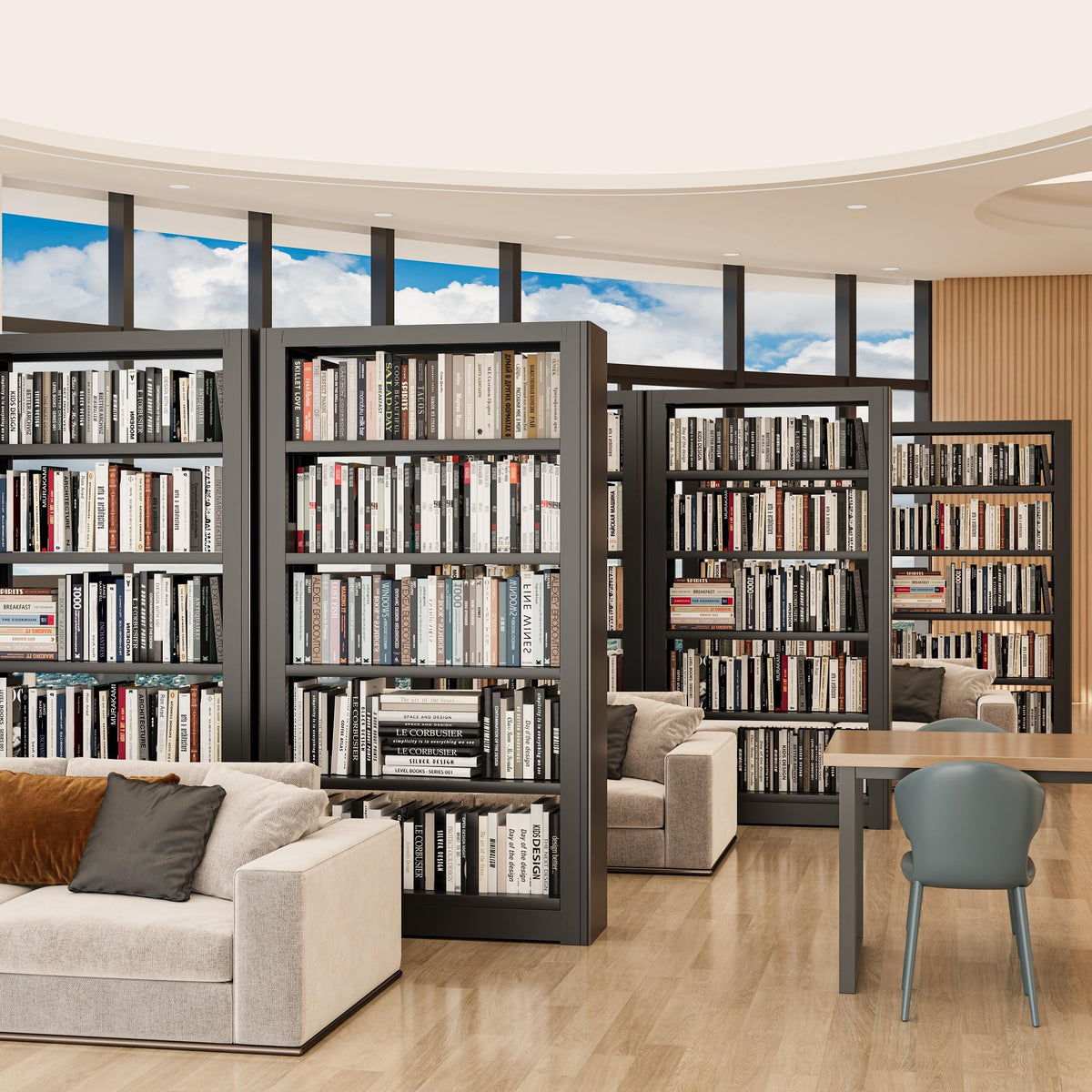 Heavy Duty 5-Shelf Metal Bookshelf U7350