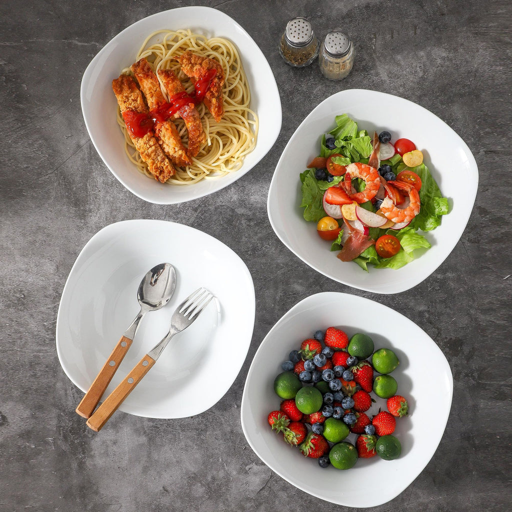 4 Pc 35 oz Porcelain Pasta Bowls R760