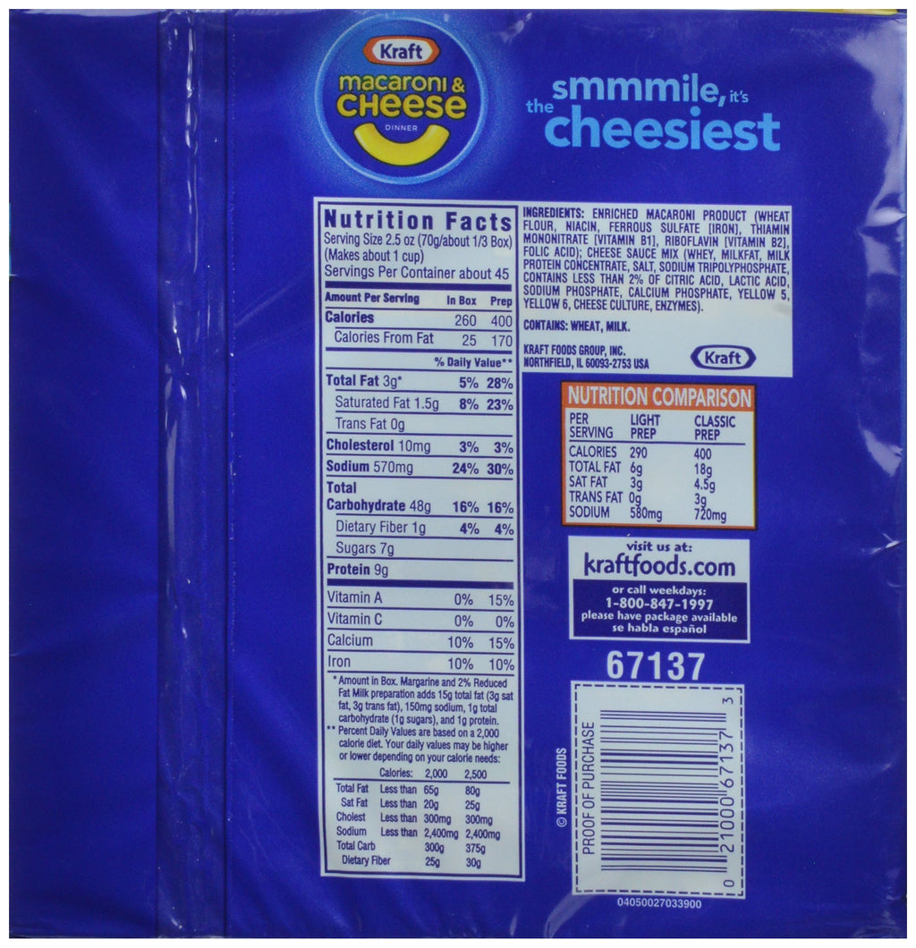 Macaroni & Cheese Dinner 7.25 oz 15 Pack U85451