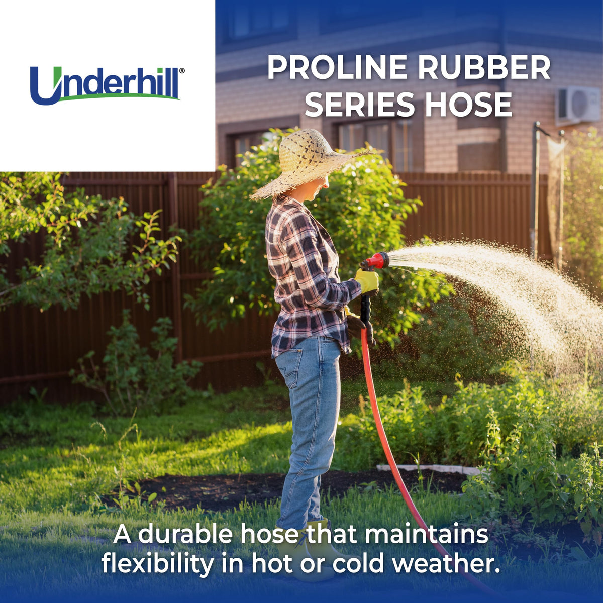 Heavy-Duty Rubber Garden Hose 3/4 Inch x 100 ft Red J781494