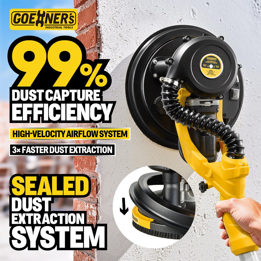 950W Electric Drywall Sander with Vacuum Dust Collector O3406
