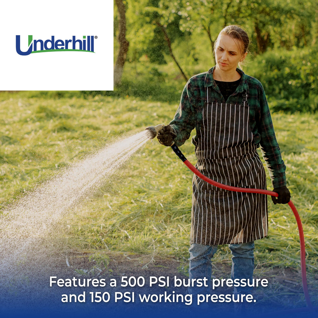 Heavy-Duty Rubber Garden Hose 3/4 Inch x 100 ft Red J781494